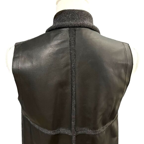Lafayette 148 Wool Sweater Vest Cardigan S Leather Minimalist Capsule Wardrobe - Picture 5 of 10